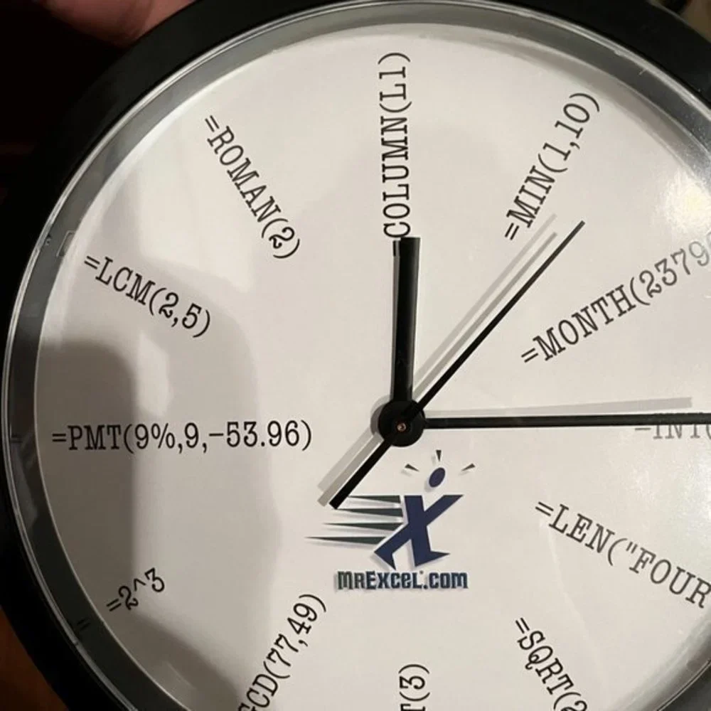 Excel Themed Wall Clock (Great Gift!‎ Fun for a Home Office) (new/h/o)